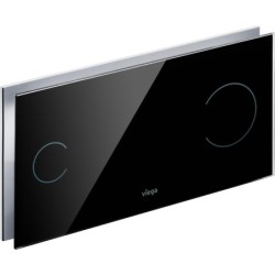 Pulsador manual Visign for More 100, metal y cristal, doble descarga, cisternas empotradas