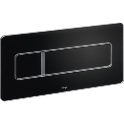 Pulsador manual Visign for More 105, metal y cristal, doble descarga, cisternas empotradas
