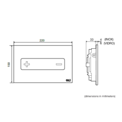Pulsador Oceania diseño minimalista con materiales nobles para baños modernos, sistema ala de gaviota antivandálico.