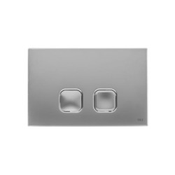 Pulsador Plain diseño minimalista funcional en ABS con botones cóncavo y convexo para cisternas empotradas.