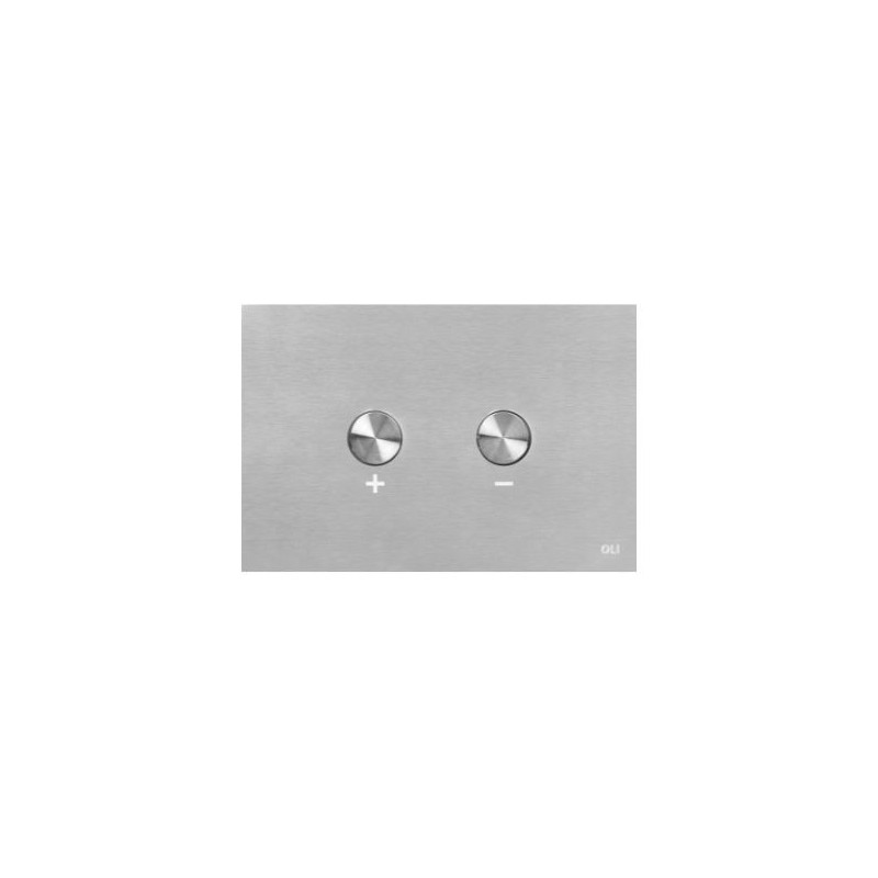 Pulsador Blink contemporáneo acero inoxidable con botones + y - y accionamiento neumático eficiente.