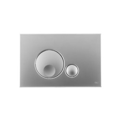 Pulsador Globe diseño redondeado clásico en ABS resistente con diferenciación media y descarga completa.
