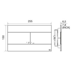 Pulsador Slim diseño simple contemporáneo en ABS o acero inoxidable cepillado con accionamiento mecánico optimizado.