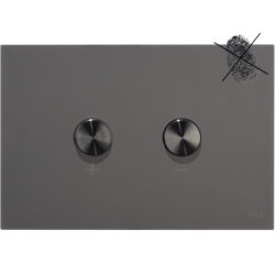 Pulsador Blink contemporáneo acero inoxidable con botones + y - y accionamiento neumático eficiente.