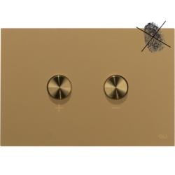 Pulsador Blink contemporáneo acero inoxidable con botones + y - y accionamiento neumático eficiente.