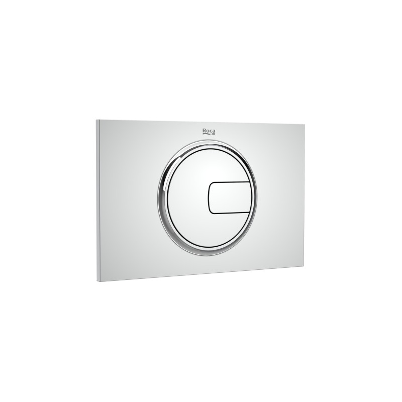 Placa de accionamiento dual Roca modelo PL4, 250x160 mm, dos pulsadores.