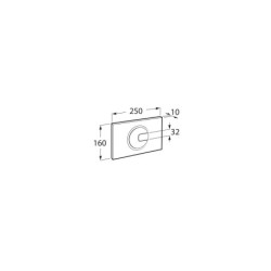 Placa de accionamiento dual Roca modelo PL4, 250x160 mm, dos pulsadores.