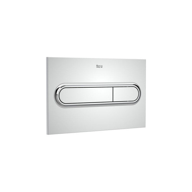 Placa de accionamiento dual Roca modelo PL1, 250x160 mm, dos pulsadores.