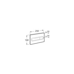 Placa de accionamiento dual Roca modelo PL1, 250x160 mm, dos pulsadores.