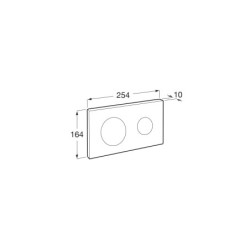 Placa de accionamiento dual Roca modelo PL10, 250x160 mm, dos pulsadores.