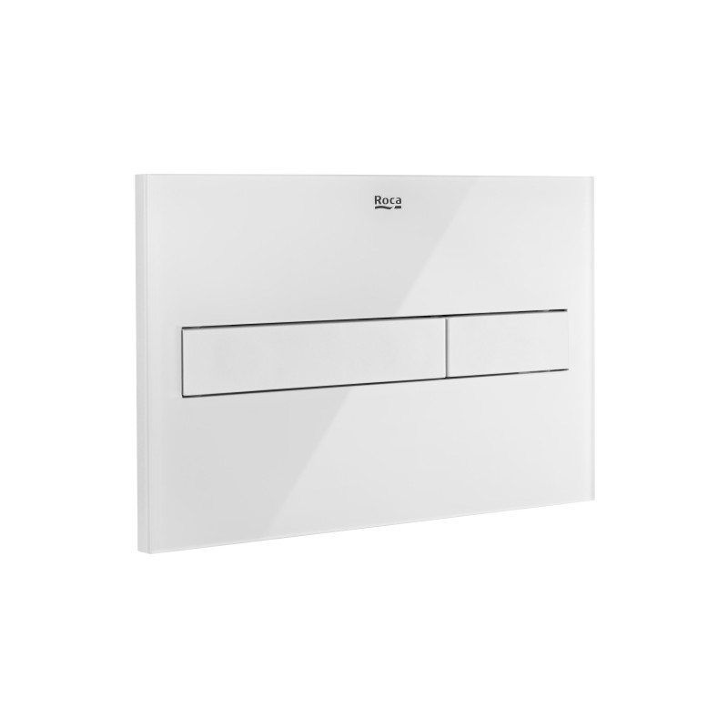 Placa de accionamiento dual Roca modelo PL7, 250x160 mm, dos pulsadores.