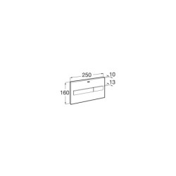 Placa de accionamiento dual Roca modelo PL7, 250x160 mm, dos pulsadores.