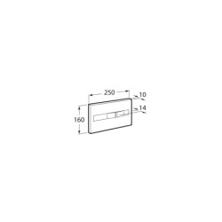 Placa de accionamiento dual Roca modelo PL2, 250x160 mm, dos pulsadores.