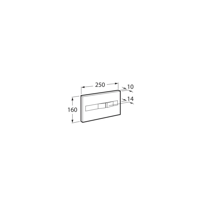 Placa de accionamiento PL2 Dual 250x160 mm
