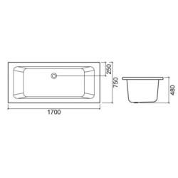 BÑRA PLAN 170X75 BLANCO SANINDUSA