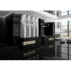 Azulejo efecto Mármol Sahara noir de Arklam para Baño,Cocina,Exterior,Fachada,Decoración,Comercio