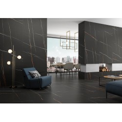 Azulejo efecto Mármol Sahara noir de Arklam para Baño,Cocina,Exterior,Fachada,Decoración,Comercio