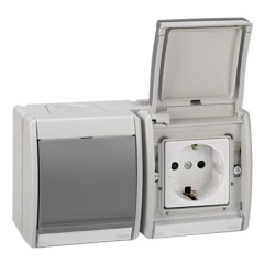 ENCHUFE DOBLE SIMON 44 AQUA