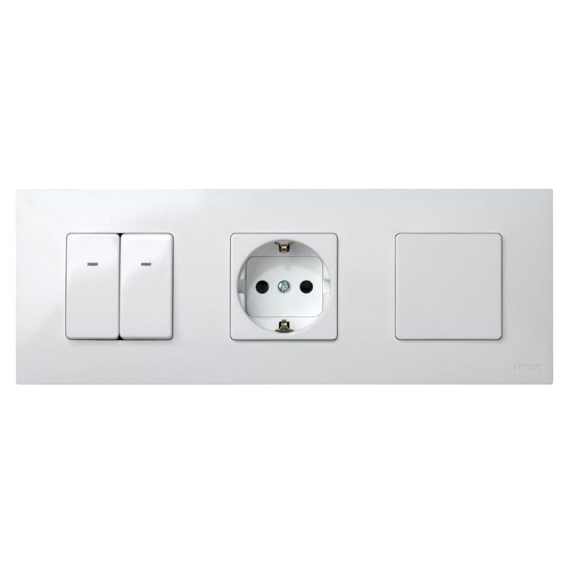 Marco compacto blanco tres elementos Simon 27 Play 85x233 mm