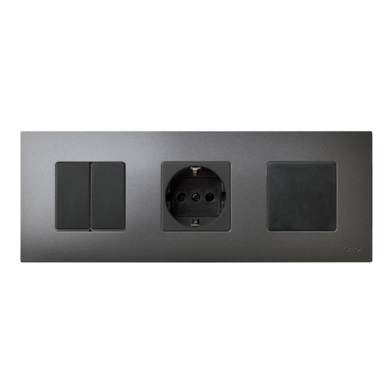 Funda titanium tres elementos Simon 27 Play acabado metal
