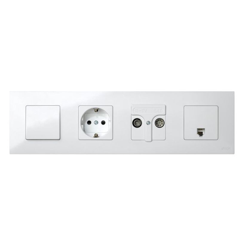 Marco compacto blanco cuatro elementos Simon 27 Play 85x304 mm