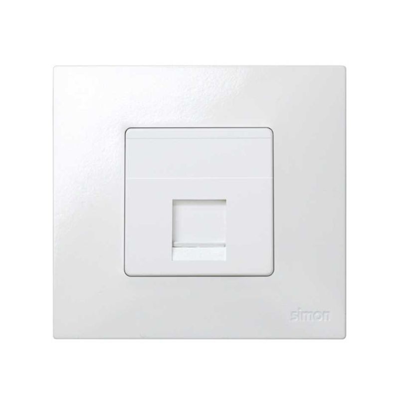 Placa voz y datos blanca RJ45 Simon 27 Play 45x45 mm
