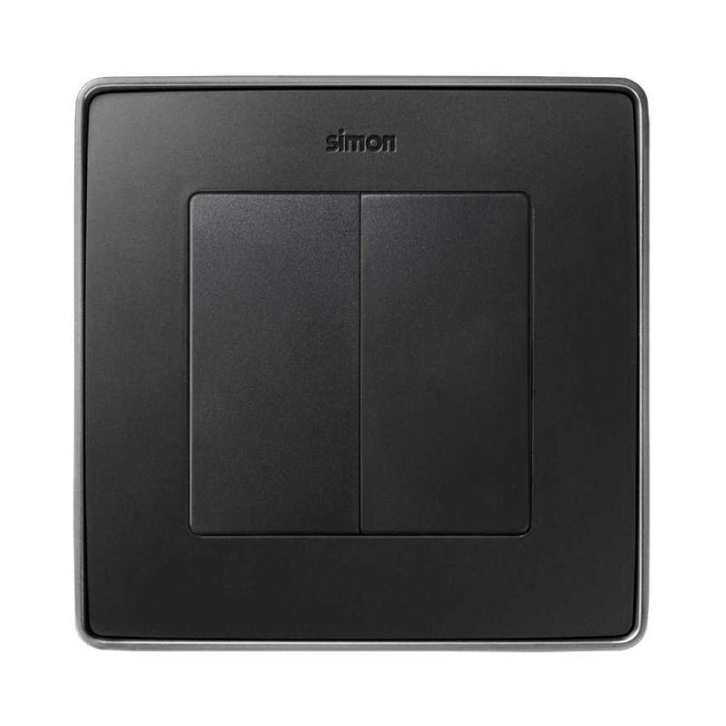 Tecla doble grafito Simon 82 compatible 75 y 77