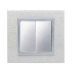 TECLA DOBLE ALUMINIO SIMON 82