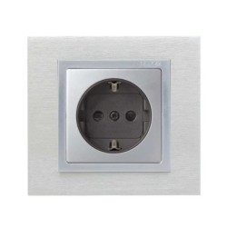 TAPA ENCHUFE SCHUKO ALUMINIO SIMON 82