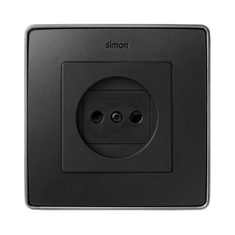 Tapa seguridad enchufe bipolar grafito Simon 82