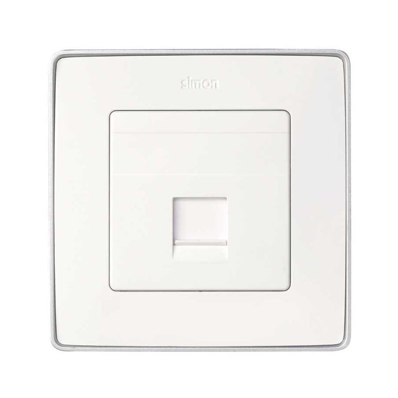 Placa voz y datos RJ45 AMP blanca Simon 82 55x55 mm