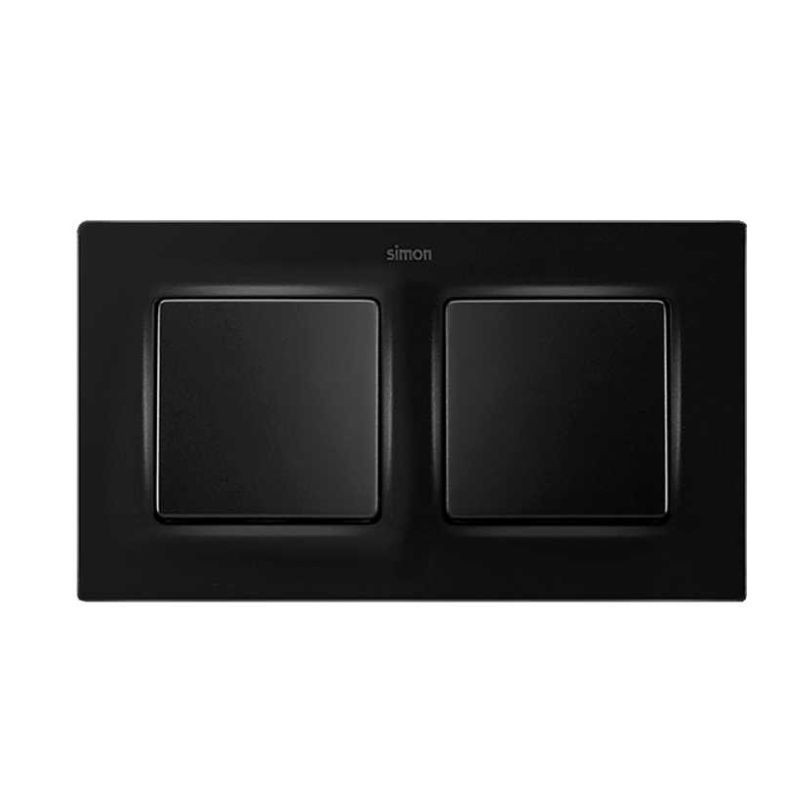 Marco dos elementos negro mate compatible Simon 75 77 82