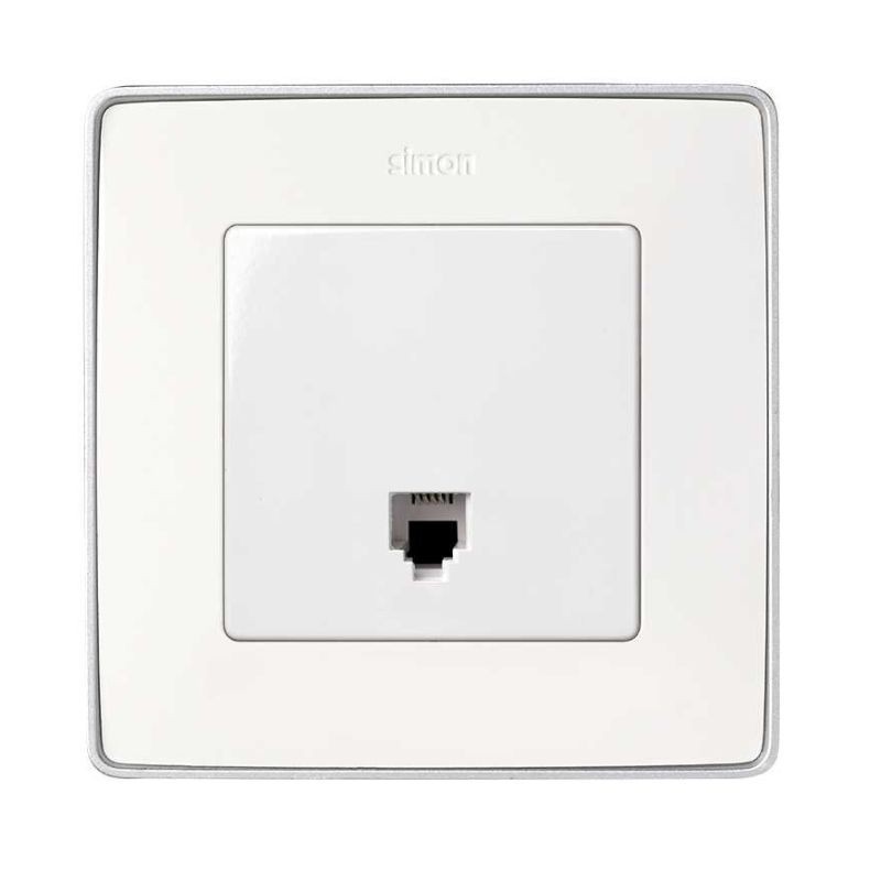 Toma telefonica RJ11 4 contactos blanca Simon 75 compatible 82 88