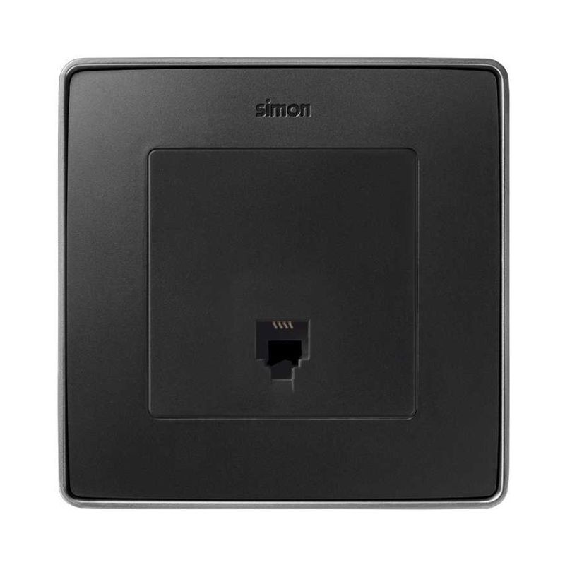 Toma telefonica RJ11 4 contactos grafito Simon 75 compatible 82 88