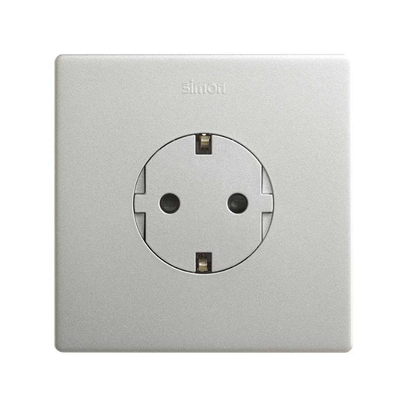 Base schuko Clean 16 A 250 V aluminio Simon 270