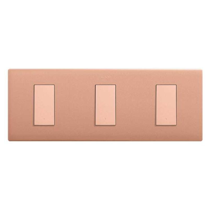 Marco estética mínima pulsador estrecho cobre Simon 270