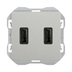 CARGADOR USB DOBLE ALUMINIO SIMON 270