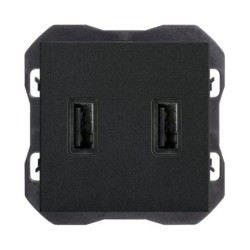 CARGADOR USB DOBLE NEGRO MATE SIMON 270