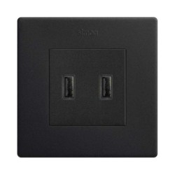 CARGADOR USB DOBLE NEGRO MATE SIMON 270