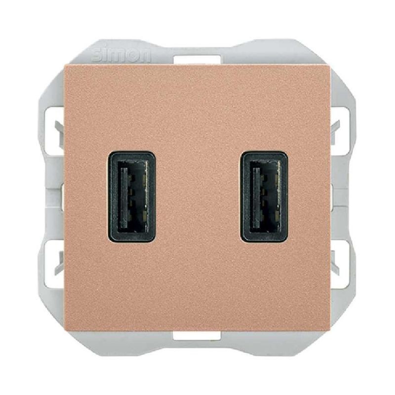 CARGADOR USB DOBLE COBRE SIMON 270