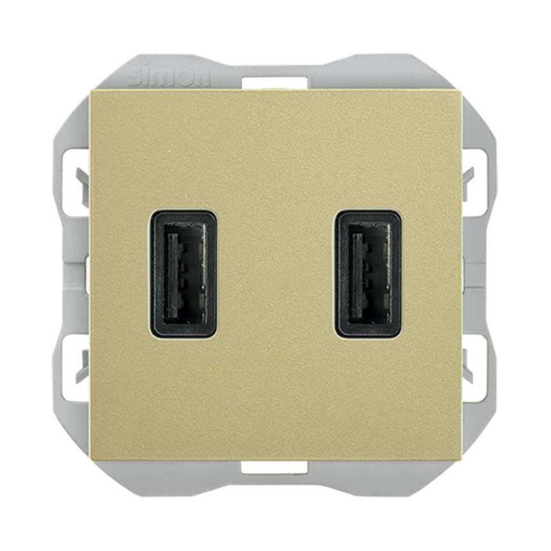 CARGADOR USB DOBLE BRONCE SIMON 270