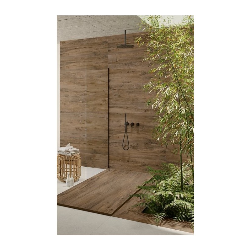 Plato de ducha Imagine Zenon 80x80 cm efecto madera Nebraska Oak