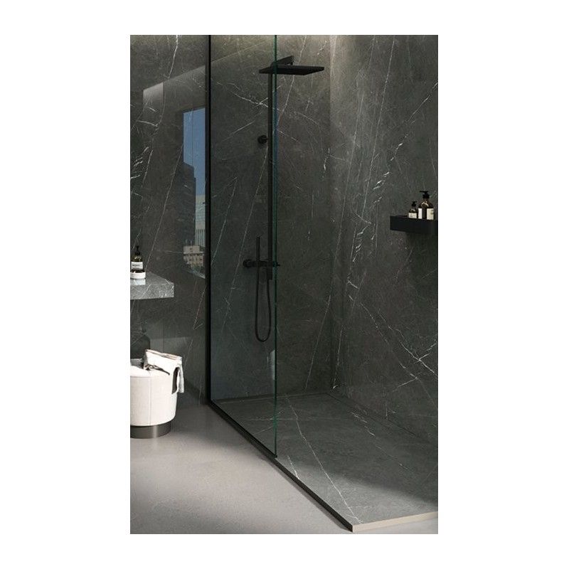 Plato de ducha Imagine Zenon 90x100 cm efecto mármol Marquina