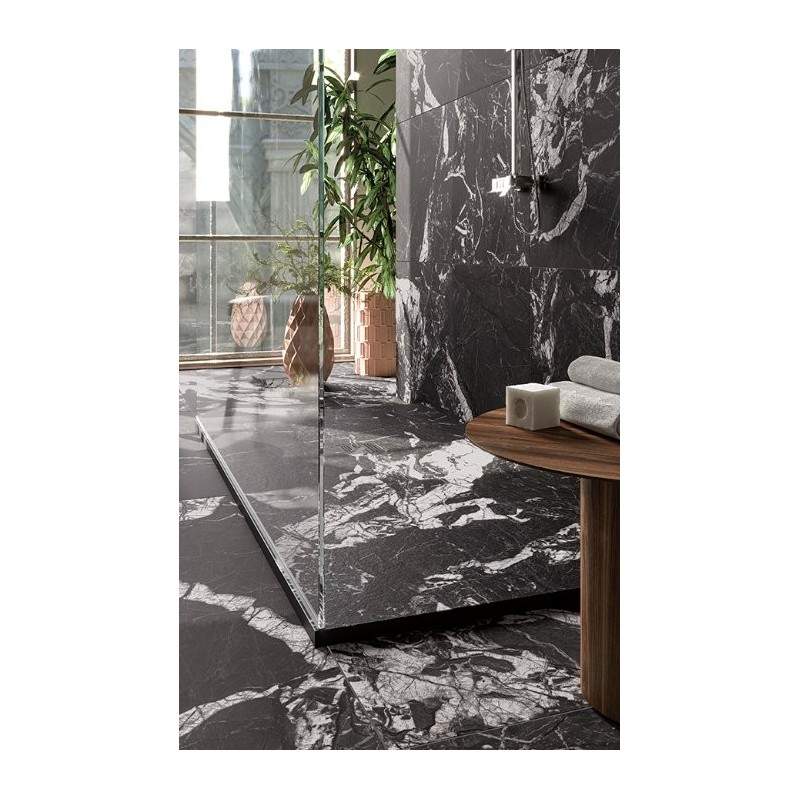 Plato de ducha Imagine Zenon 70x120 cm efecto mármol negro Arvora