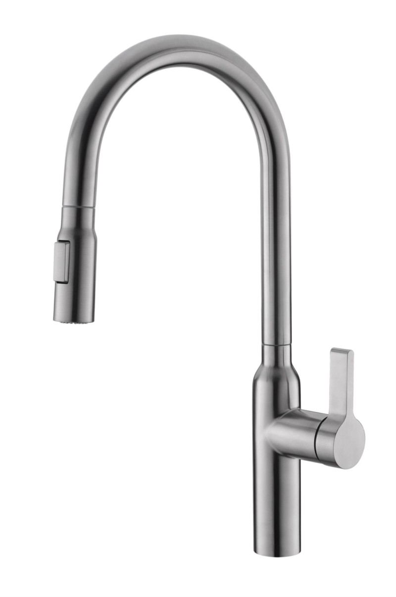 MONOMANDO DE COCINA CAÑO ALTO E-NOX ACERO INOX