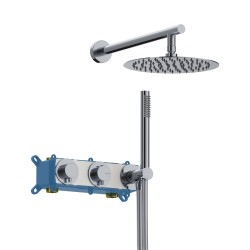 KIT DE DUCHA TERMOSTÁTICA 2 VIAS LOOP CROMO