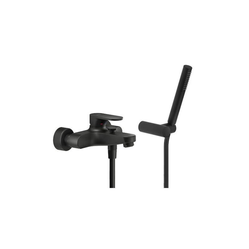 GRIFERÍA DE BAÑERA MONOMANDO YOYO NEGRO MATE