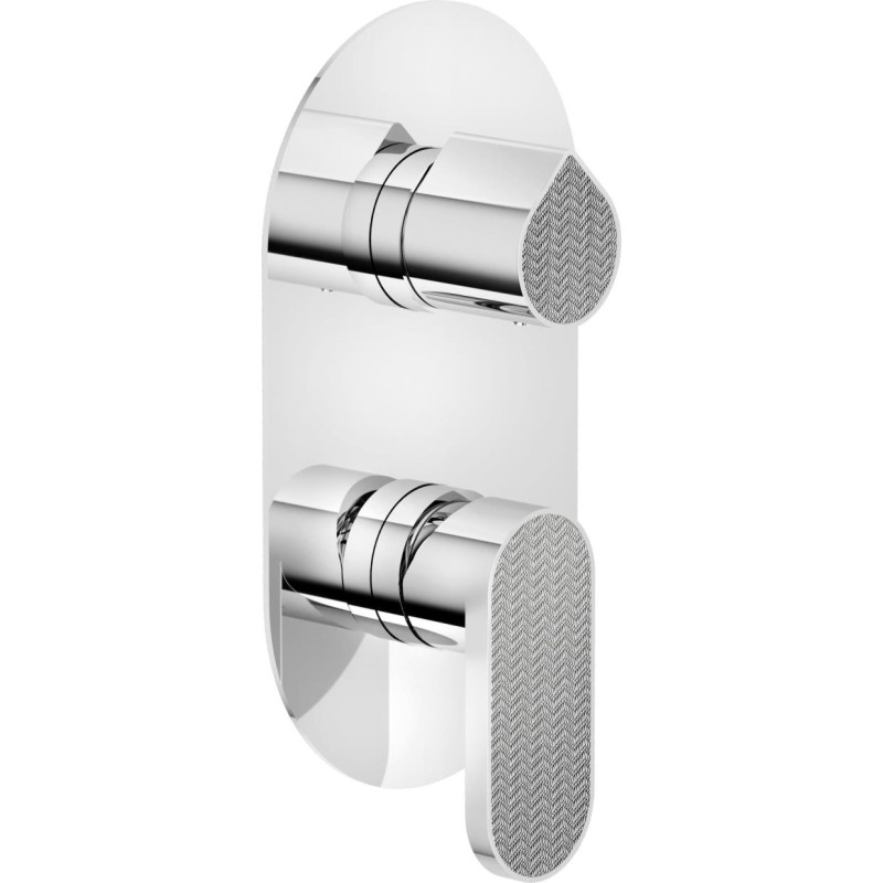 GRIFERÍA DE EMPOTRAR MONOMANDO DE DUCHA DRESS CROMO CHEVRON GUILLOCHÉ