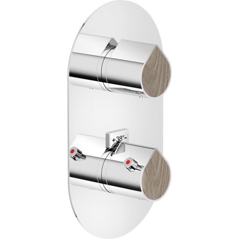 GRIFERÍA DE EMPOTRAR TERMOSTÁTICA DE DUCHA DRESS CROMO- TOBACCO