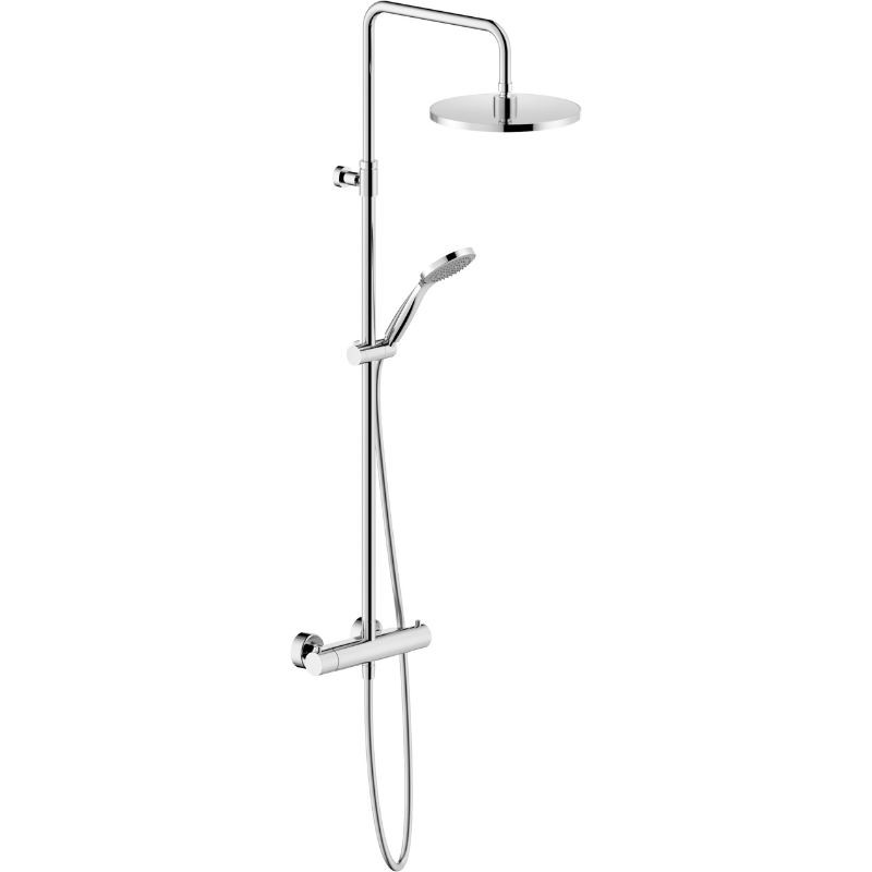 Columna de ducha termostática con rociador orientable y diseño moderno Columna de ducha termostática con rociador orientable y diseño moderno